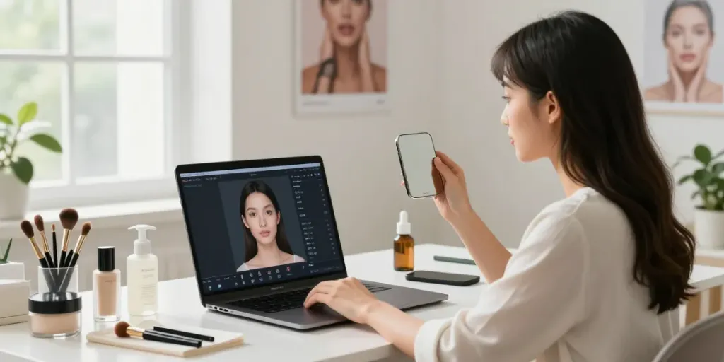 Exploring alternatives to QOVES face analysis in a modern beauty workspace.
