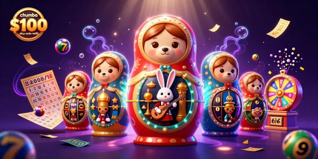 Win with the exciting chumba casino $100 free play code reddit in a vibrant slot-themed illustration.