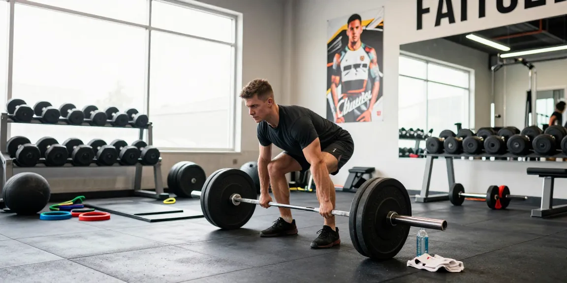 Athletic individual at Astera Shop fitness gym, lifting weights with dedicated focus, embodying health and strength.