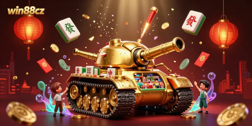 Experience the vibrant gameplay at win88cz with a captivating 3D casino illustration.
