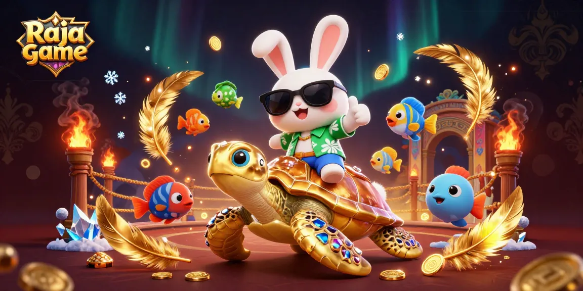 Experience the excitement of Raja game with lucky characters in a vibrant casino setting.