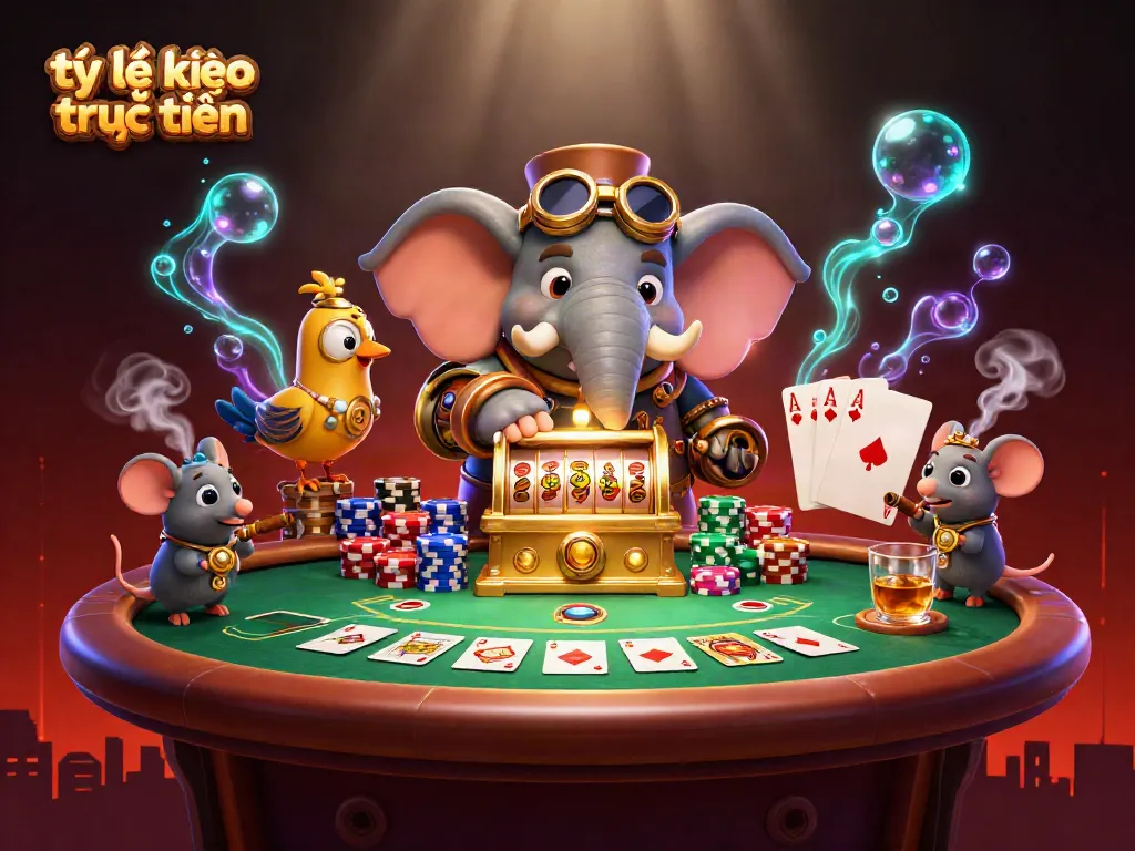 Engage with the latest tỷ lệ kèo trực tuyến insights in this vibrant 3D casino scene.