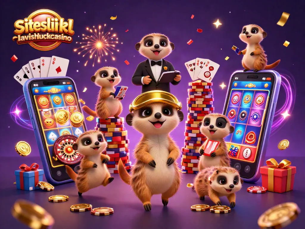 Experience the joy of gaming at siteslikelavishluckcasino with cartoon meerkats managing an exciting casino.