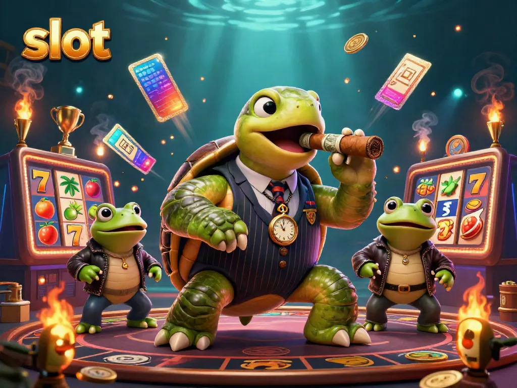 Experience the excitement of slots in an ultra-detailed 3D casino scene showcasing characters and vibrant elements.