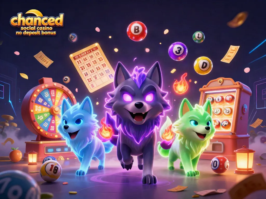 Enjoy the exciting chanced social casino no deposit bonus with vibrant animated elements and engaging game features.