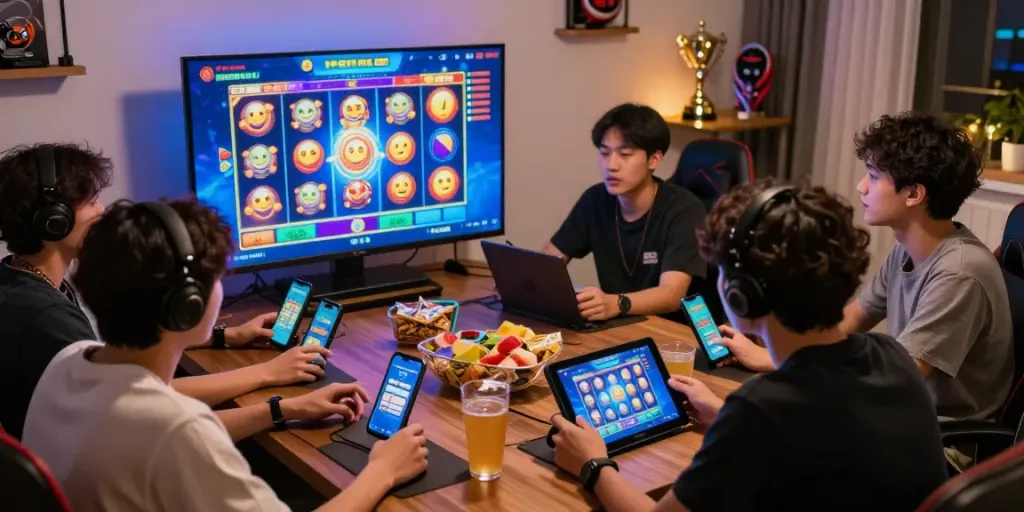 Permainan slot online menunjukkan kegembiraan pemain saat menikmati permainan kami.