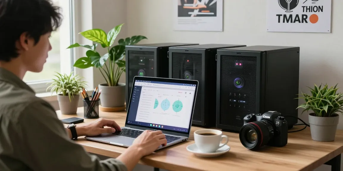 快连 application interface on modern laptop in a stylish home office setting with natural light and plants
