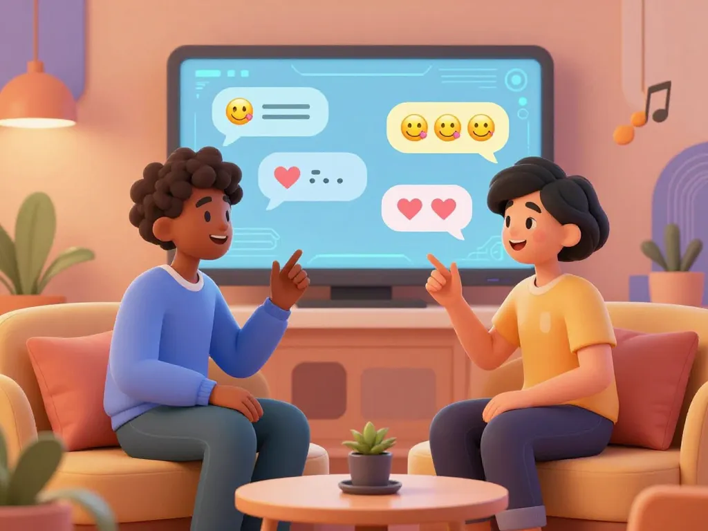 Engaging AI characters in a cozy digital lounge, illustrating free ai sex chat dynamics and playful conversation.