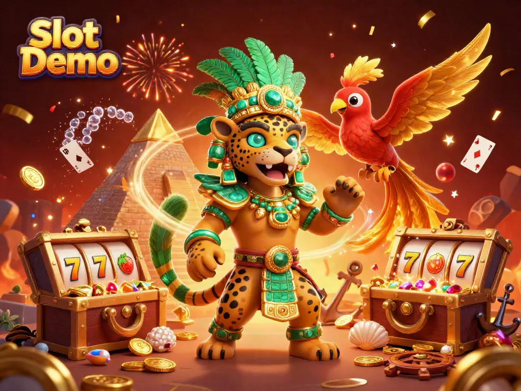 Experience thrilling Slot Demo action with vibrant 3D characters and rich casino-themed visuals.