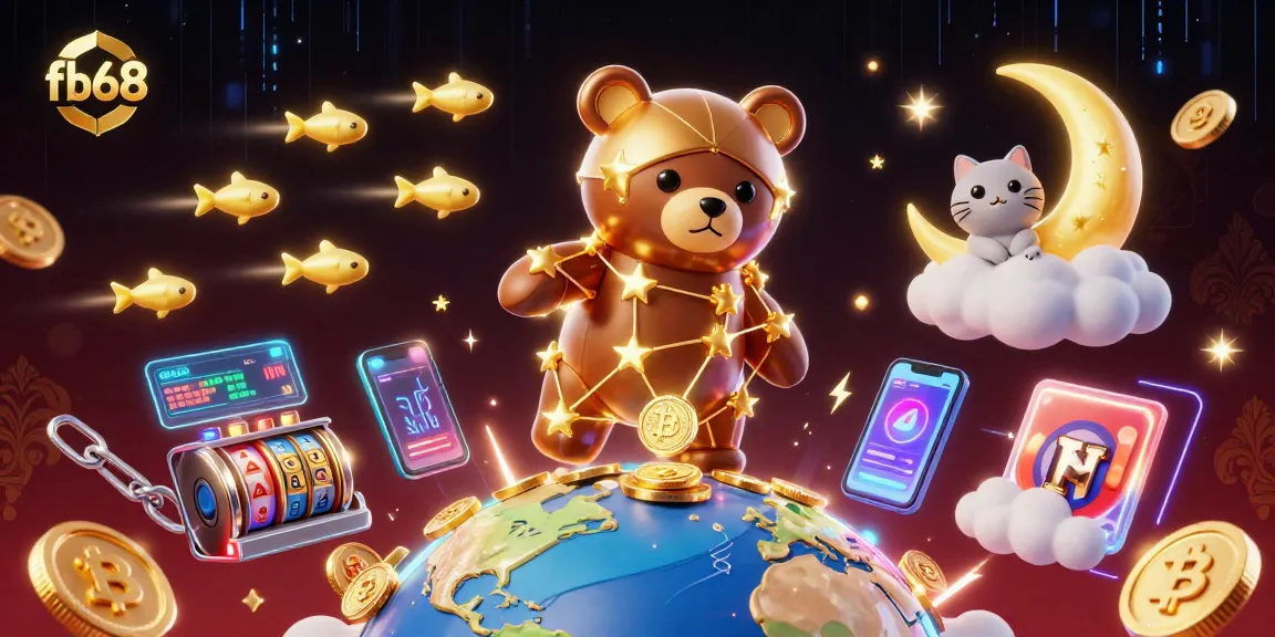 Engage in winning moments at fb68 with vibrant 3D casino elements and playful characters.