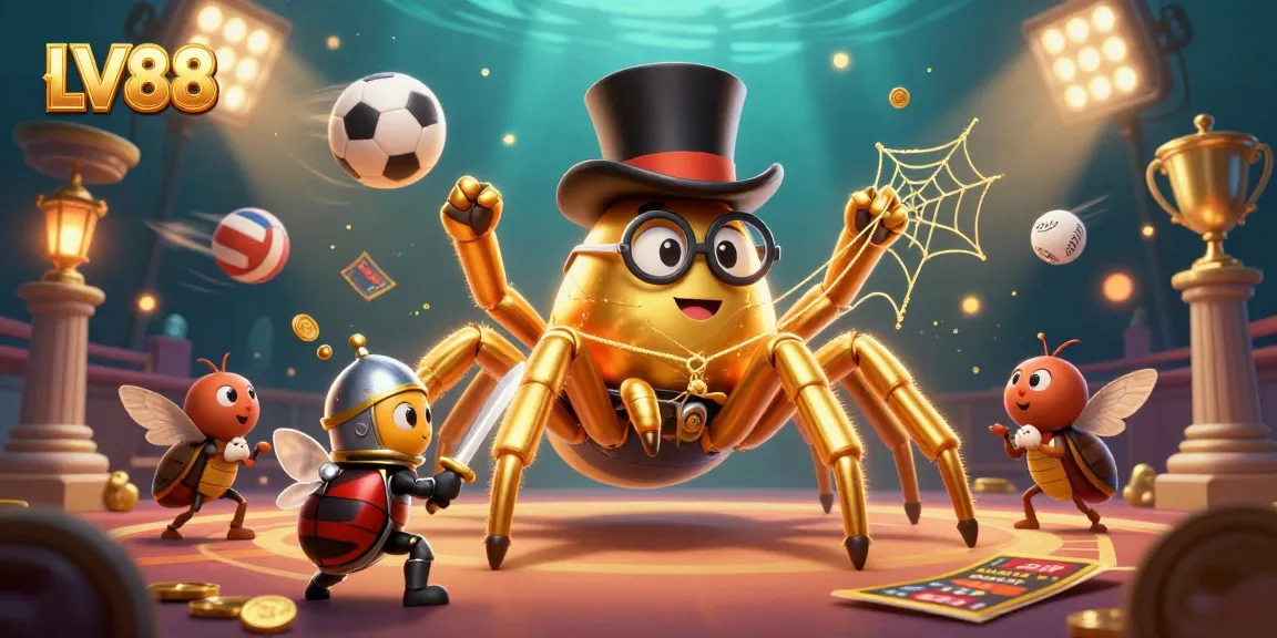 Experience thrilling gaming at LV88 with dynamic playful characters and immersive casino elements.