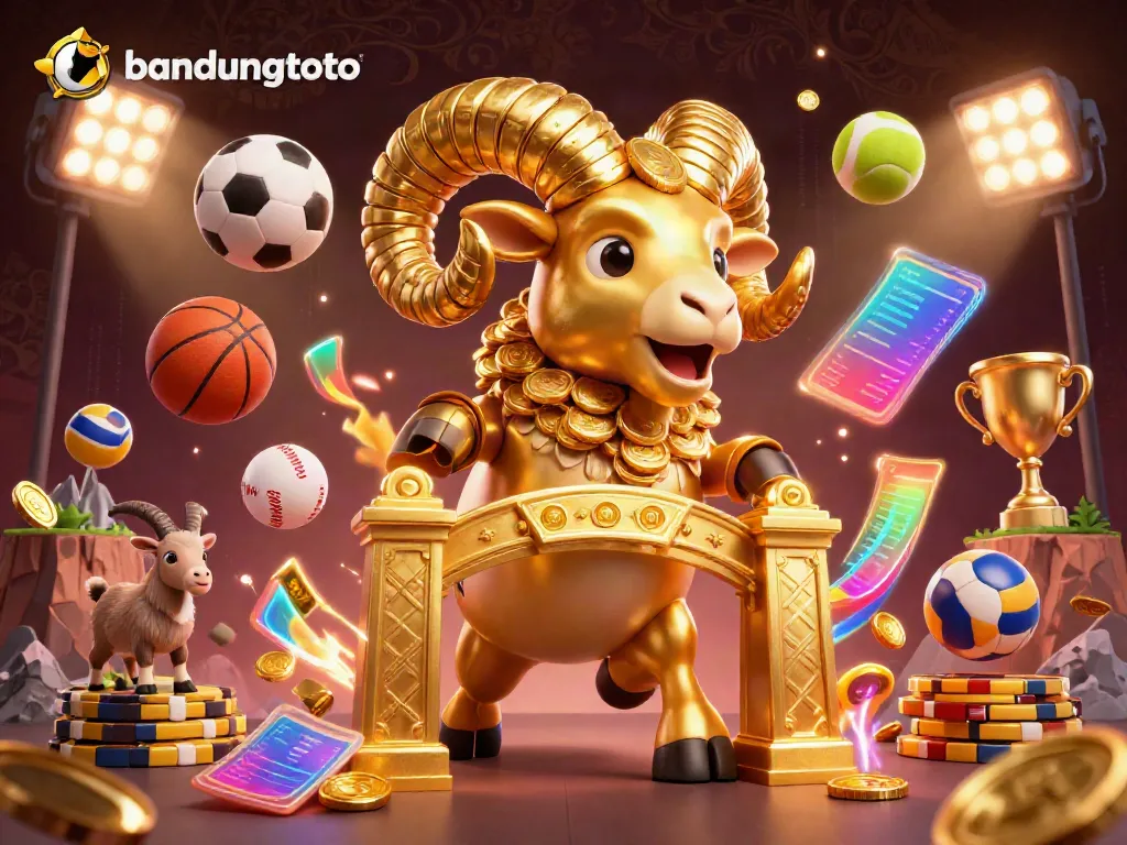 Experience the excitement of bandungtoto with a lavish illustration of gaming elements and vibrant characters.